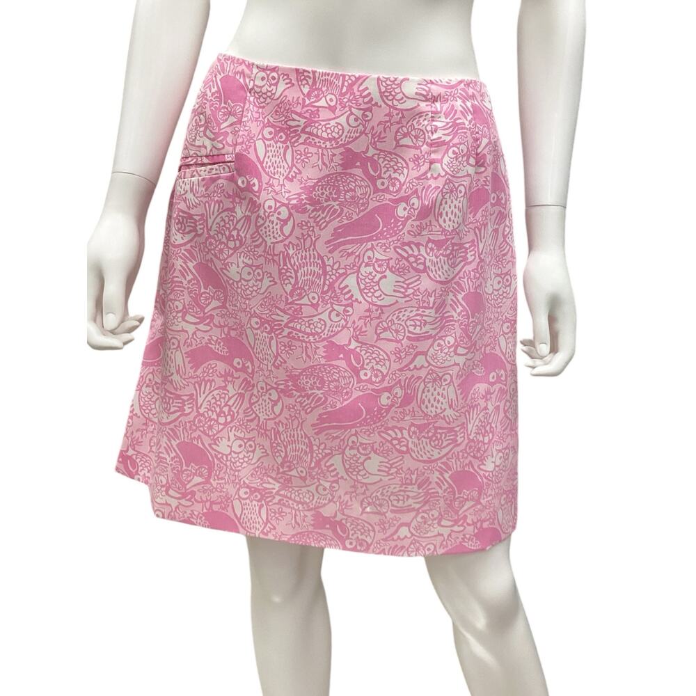 Lilly Pulitzer VTG Skirt Women’s Size 6 with Side Pocket in 1960’s Pink Print